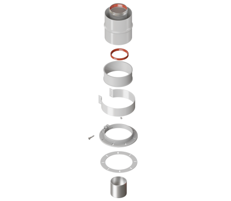KRATS Адаптер вертикальный коаксиальный 60/100 (Ariston, Vaillant, Viessmann, Baxi (кроме ECO Nova/Classic), Oasis) омут в комплекте + втулка D60 L-50
